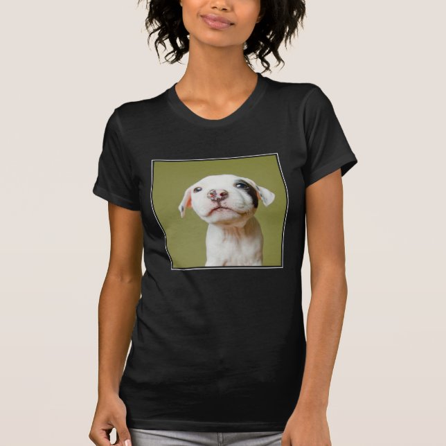 Camiseta Pitbull com o olho manchado preto (Frente)