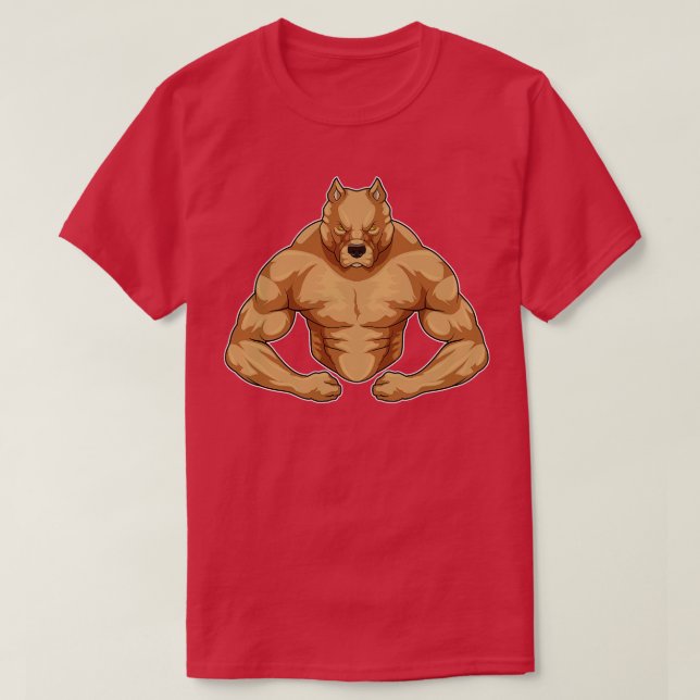 Camiseta Pitbull como Bodybuilder extreme (Frente do Design)