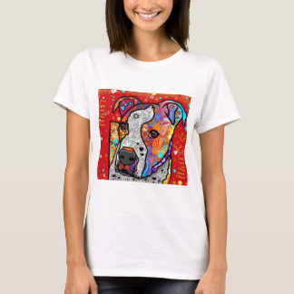 Camiseta Pitbull cósmico - colorido brilhante - ideia do