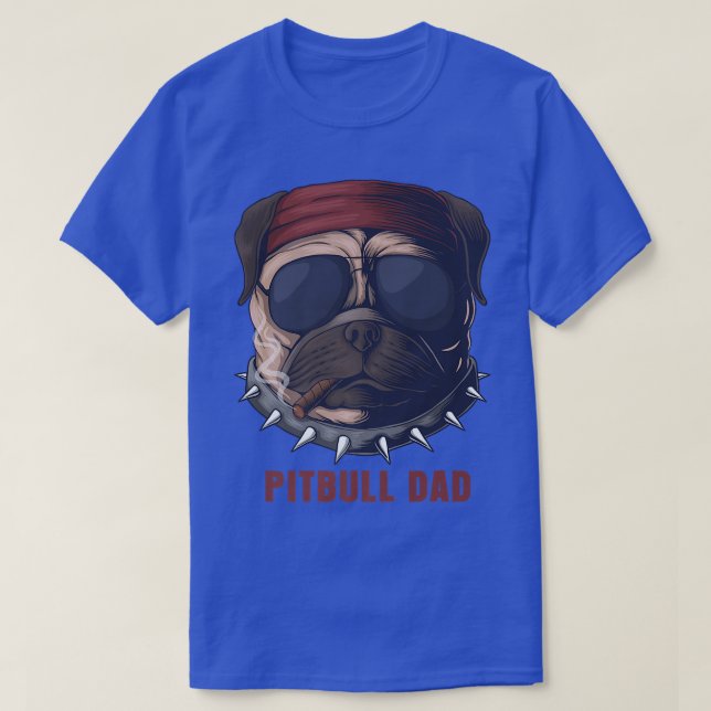 Camiseta Pitbull Dad American Pit Bull Dog US Flag 4th Of J (Frente do Design)
