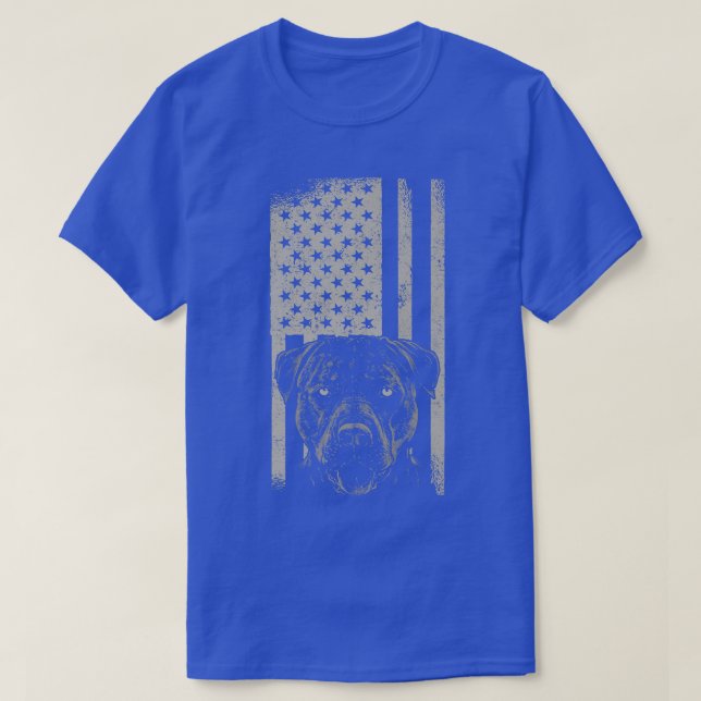 Camiseta Pitbull Dog American Pit Bull USA Flag Premium T-S (Frente do Design)