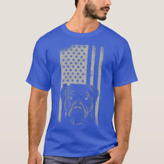 Camiseta Pitbull Dog American Pit Bull USA Flag Premium T-S