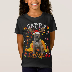 Camiseta Pitbull Dog Feliz Hallothanksmas Halloween Obrigad