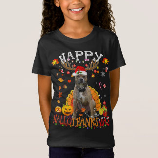 Camiseta Pitbull Dog Feliz Hallothanksmas Halloween Obrigad