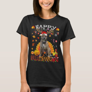 Camiseta Pitbull Dog Feliz Hallothanksmas Halloween Obrigad