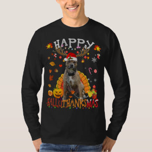 Camiseta Pitbull Dog Feliz Hallothanksmas Halloween Obrigad
