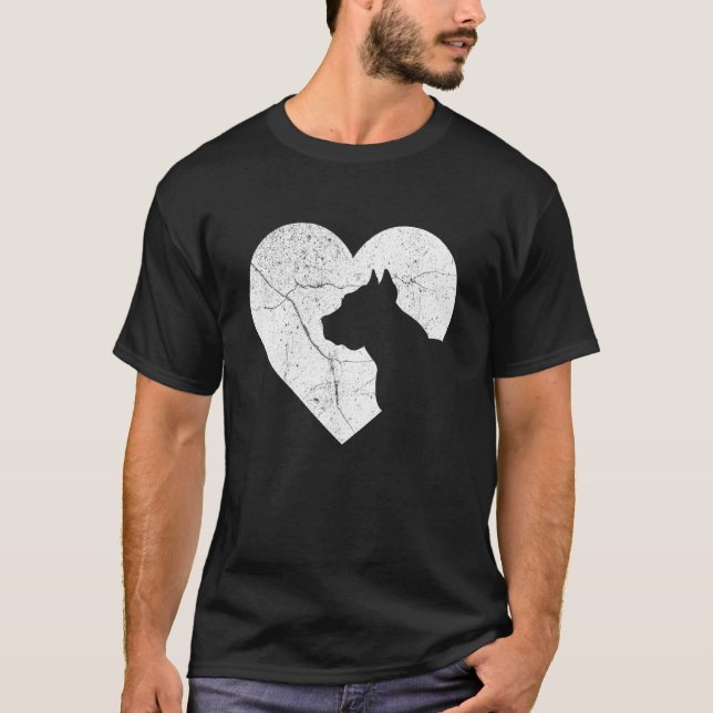Camiseta Pitbull Dog Funny Heart Valentine's Day Dog Dad Mo (Frente)