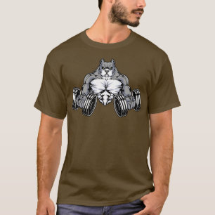Camiseta Pitbull em Bodybuilding com Dumbbells