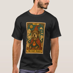 Camiseta Pitbull Engraçado Carta de Tarot O Mago do Peido P
