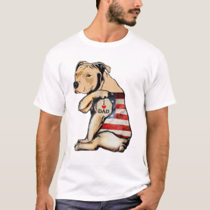 Camiseta Pitbull Eu Adoro Tatuagens Pai Dia de os pais Amer