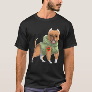 Camiseta Pitbull Eu Amo Mamãe Tatuagem Cão Engraçado Dia de