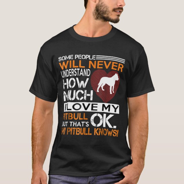 Camiseta Pitbull - Eu Amo Meu Pitbull (Frente)