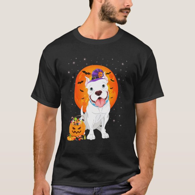 Camiseta Pitbull Halloween Costume Pumpkin Pitbull (Frente)