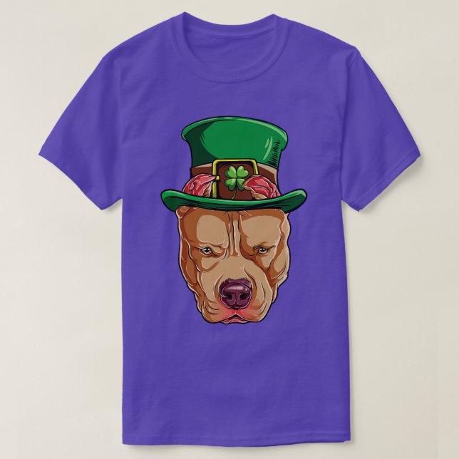 Camiseta Pitbull Leprechaun Dia de São Patrício Irlandês Pa (Frente do Design)