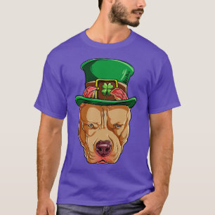 Camiseta Pitbull Leprechaun Dia de São Patrício Irlandês Pa