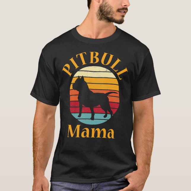 Camiseta Pitbull Mãe Pit Bull Mamãe Pittie Pitty Cute Dog L (Frente)