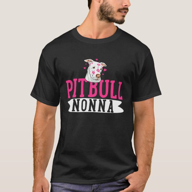 Camiseta Pitbull Nonna Pit Bull Terrier Cachorro Pibble Don (Frente)
