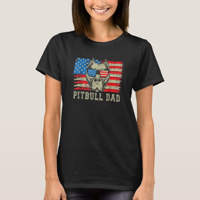 Camiseta Pitbull Pai Americano Pit Bull Cachorro Nos Bandei (Frente)