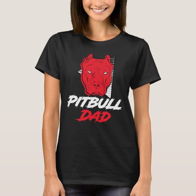 Camiseta Pitbull Pai Engraçado Pitbull (Frente)