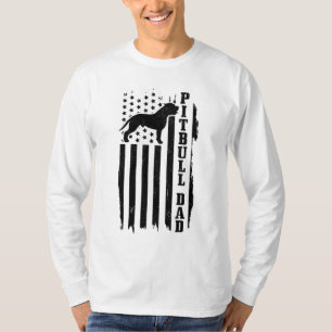 Camiseta Pitbull Pai Vintage Bandeira Americana Patriótica 