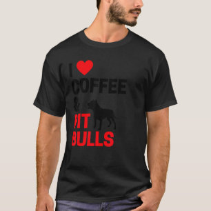 Camiseta Pitbull Para Mulheres Homens Eu Amo Café Pitbulls