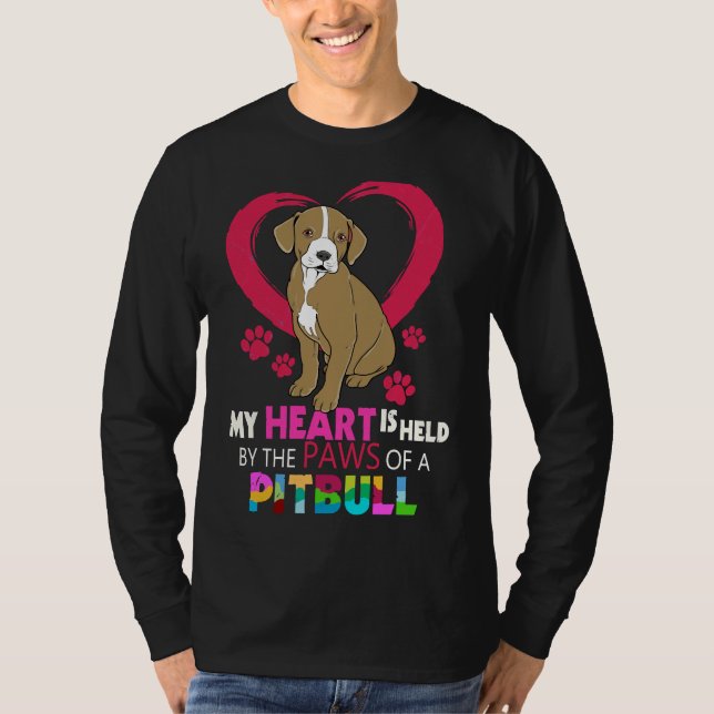 Camiseta Pitbull Pit Bull Terrier Heart Na Paws Pitbull (Frente)