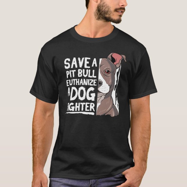 Camiseta Pitbull Pit Bull Terrier Save A Pitbull (Frente)
