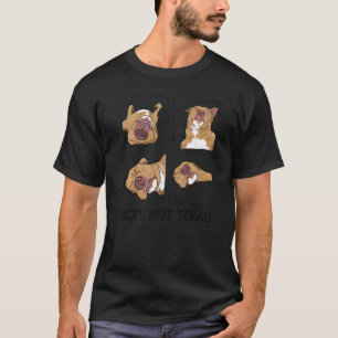Camiseta Pitbull Preguiçoso Não Hoje Mundo Dia Preguiçoso P