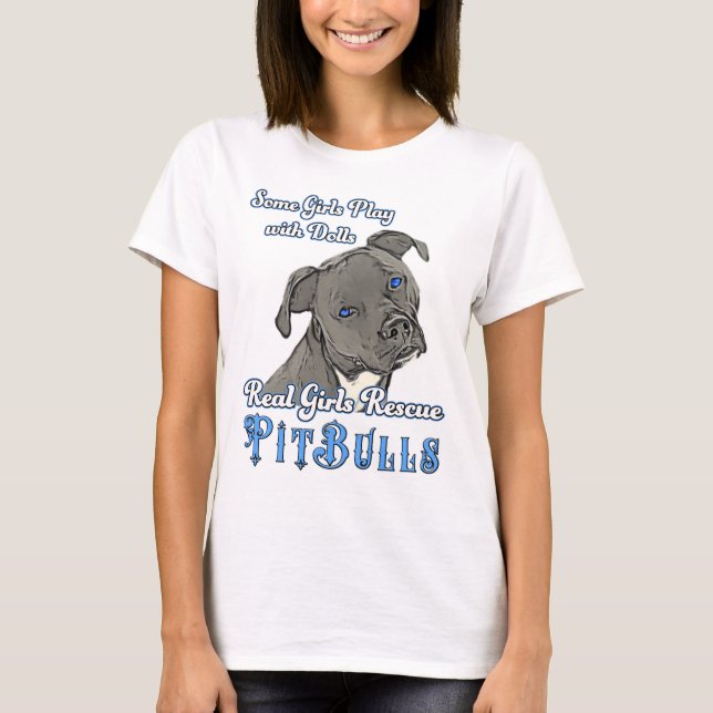 Camiseta Pitbull reais do salvamento das meninas (Frente)