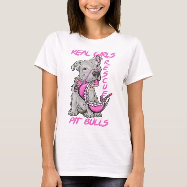 Camiseta Pitbull reais do salvamento das meninas (Frente)