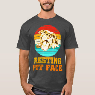 Camiseta Pitbull Resting Face Vintage Cães Pitbull Amor
