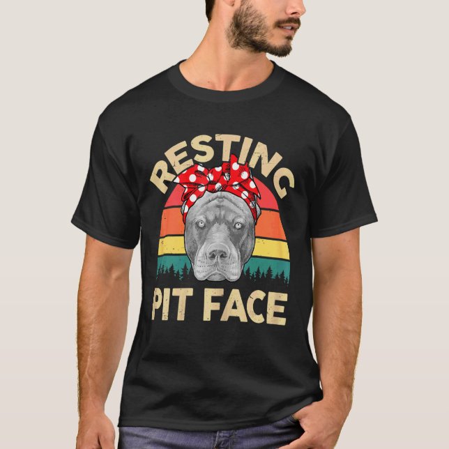Camiseta Pitbull Resting Pit Face Pitbull Mamãe Pittie Mãe (Frente)