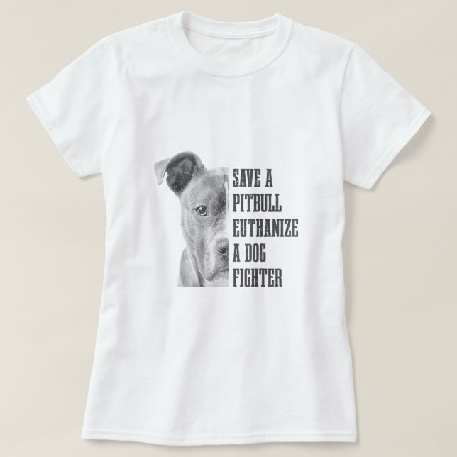 Camiseta Pitbull Salve Um Resgate De Cão Engraçado Pitbull  (Frente do Design)