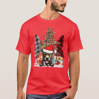Camiseta Pitbull Santa Hat Light Buffalo Xadrez Leopard Xma