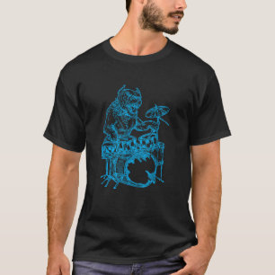 Camiseta Pitbull Tocando Bateria Cachorro Baterista Animal