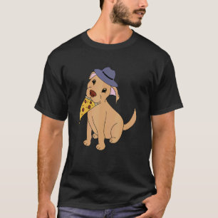 Camiseta Pitbull usando chapéu com fatia de pizza abana o r