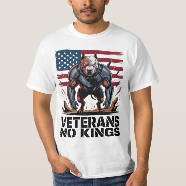Camiseta Pitbull Veterans No Kings Proud Dog Lover Gift (Frente)