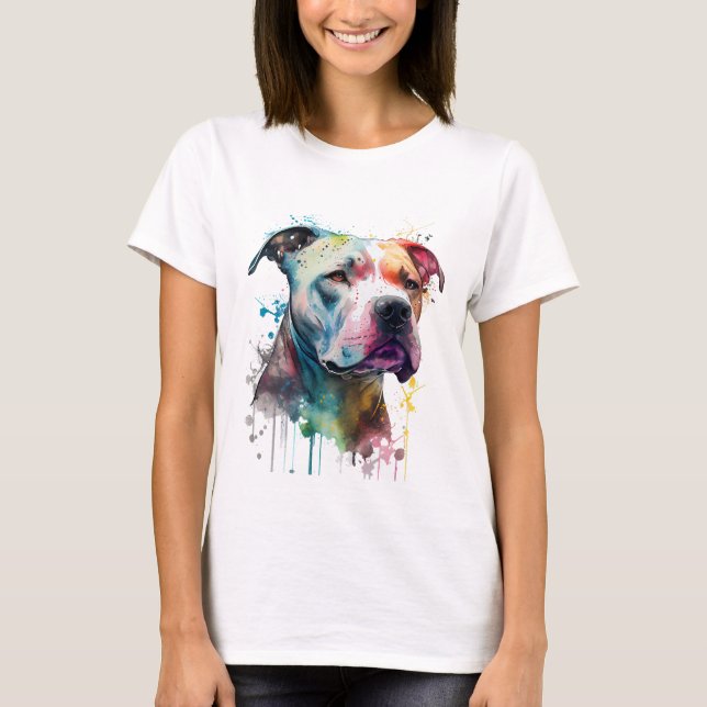 Camiseta Pitbull vibrante: un toque de vida (Frente)