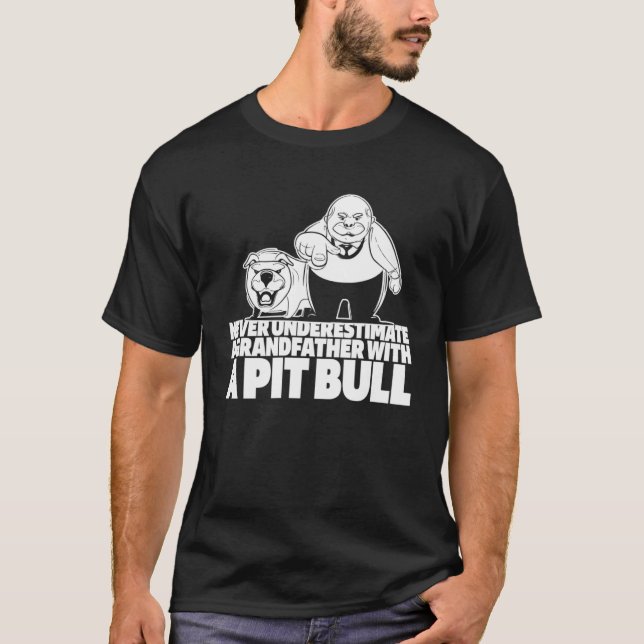 Camiseta Pitbull Vovô Cachorro Raça Pitbull Ban (Frente)