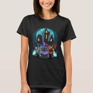 Camiseta Pitbulls de Halloween Múmia Bruxa Diabo Pitbull Ca