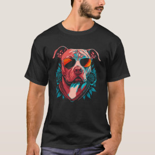 Camiseta Pitbulls de óculos Cuidado com os Pit Bulls