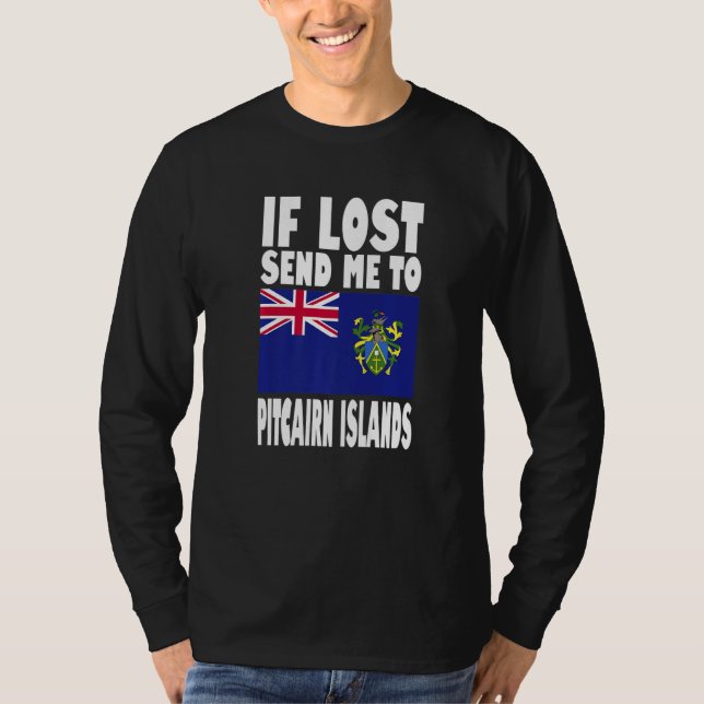 Camiseta Pitcairn Islands Flag Design  If lost send me to P (Frente)