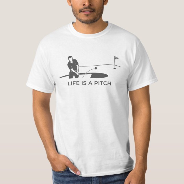 Camiseta Pitch Life, Presente de Humor Golfe B Itc (Frente)