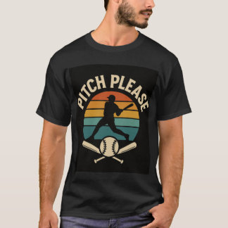 Camiseta Pitch Please Baseball — Pôr do Sol Retro, Silhueta