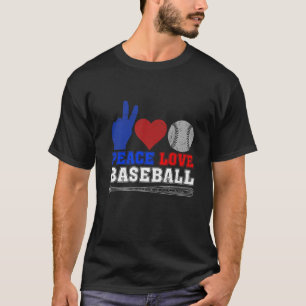 Camiseta Pitcher Catcher Dizendo Paz Amor Baseball