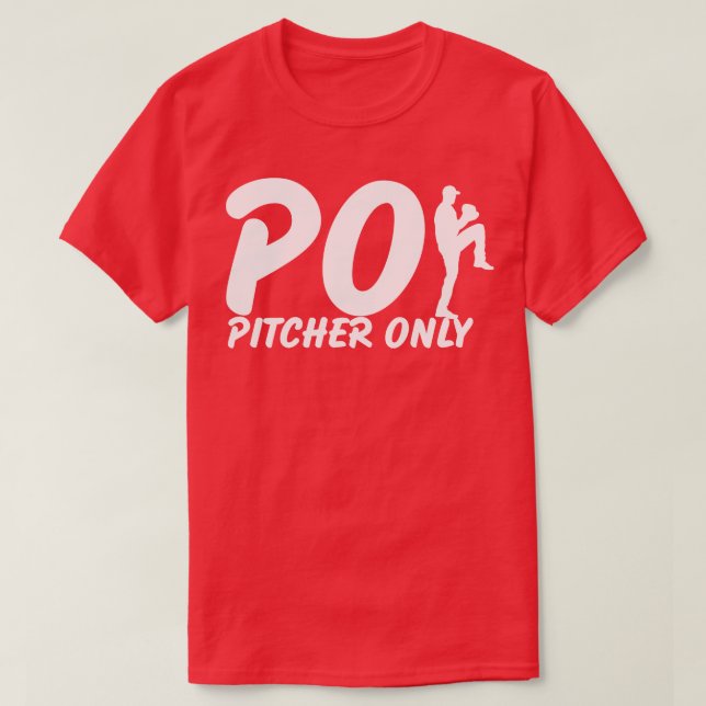 Camiseta Pitcher Somente PO Funny Baseball Dizendo Bas (Frente do Design)