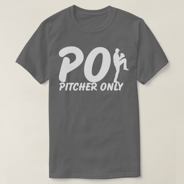 Camiseta Pitcher Somente PO Funny Baseball Dizendo Bas (Frente do Design)