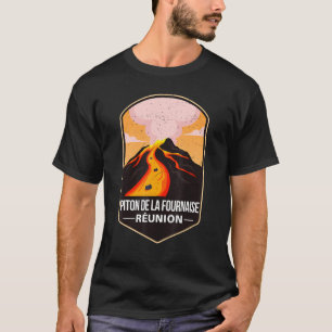 Camiseta Piton De La Fournaise Mountain Volcano Erupção Réu