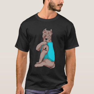 Camiseta Pittbull Eu Amo Mamãe Tatuagem Roupa Cachorro Mamã