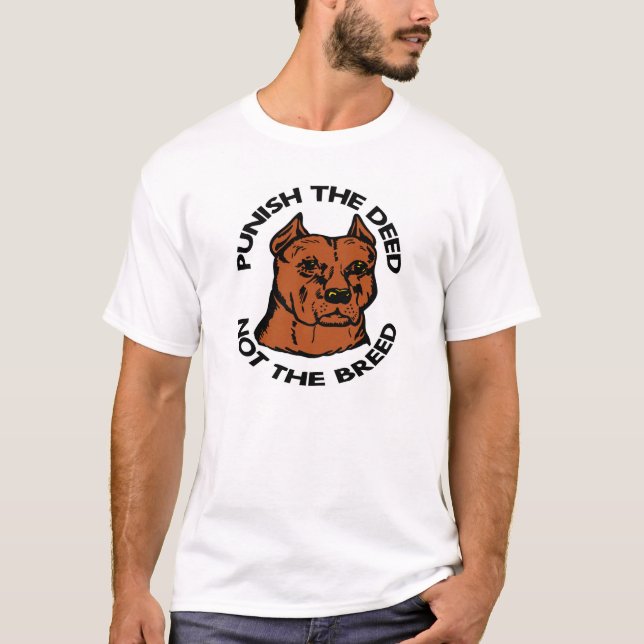 Camiseta Pittbull pune a raça da ação não (Frente)